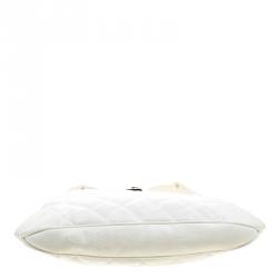 Pre Owned Burberry White Quilted Leather Brooke Hobo