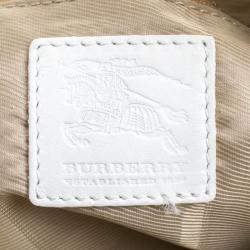 Pre Owned Burberry White Quilted Leather Brooke Hobo