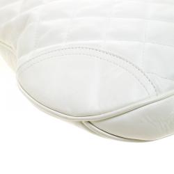 Pre Owned Burberry White Quilted Leather Brooke Hobo