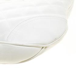 Pre Owned Burberry White Quilted Leather Brooke Hobo