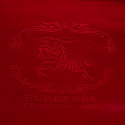 Pre Owned Burberry Red/Brown Canvas and Leather Stowell Roll Up Tote
