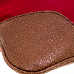 Pre Owned Burberry Red/Brown Canvas and Leather Stowell Roll Up Tote