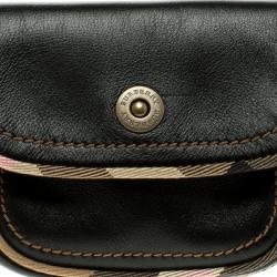Pre Owned Burberry Black Leather Belt Bag