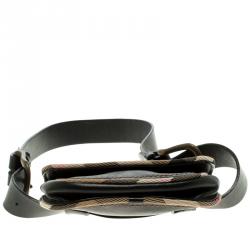Pre Owned Burberry Black Leather Belt Bag