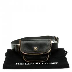Pre Owned Burberry Black Leather Belt Bag