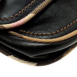 Pre Owned Burberry Black Leather Belt Bag