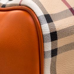 مملوكة مسبقًا حقيبة يد بربري نوتس كانتيربري هايماركت كانفاس مقوى كروهات برتقالي صغيرة 