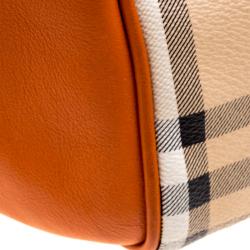 مملوكة مسبقًا حقيبة يد بربري نوتس كانتيربري هايماركت كانفاس مقوى كروهات برتقالي صغيرة 