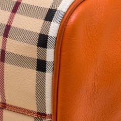 مملوكة مسبقًا حقيبة يد بربري نوتس كانتيربري هايماركت كانفاس مقوى كروهات برتقالي صغيرة 