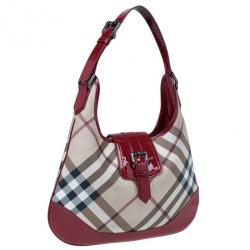 Pre Owned Burberry Nova Check Canvas Brooke Hobo