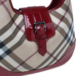 Pre Owned Burberry Nova Check Canvas Brooke Hobo