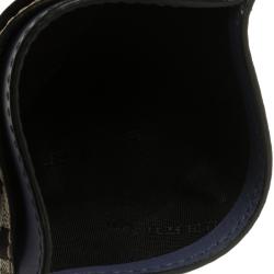 Pre Owned Burberry Multicolor Haymarket Leather Izzy Card Holder