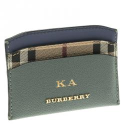 Pre Owned Burberry Multicolor Haymarket Leather Izzy Card Holder