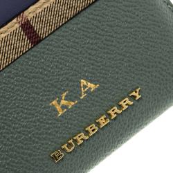 Pre Owned Burberry Multicolor Haymarket Leather Izzy Card Holder
