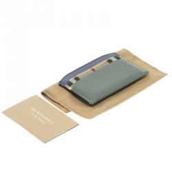 Pre Owned Burberry Multicolor Haymarket Leather Izzy Card Holder