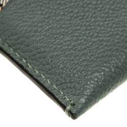 Pre Owned Burberry Multicolor Haymarket Leather Izzy Card Holder