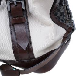 Pre Owned Burberry Mega Check Canvas Lowry Tote