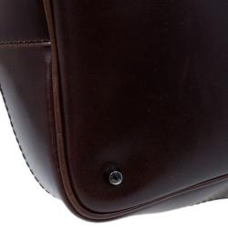 Pre Owned Burberry Mega Check Canvas Lowry Tote