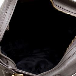 Pre Owned Burberry Grey Leather Chain Hobo