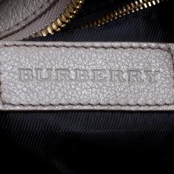 Pre Owned Burberry Grey Leather Chain Hobo