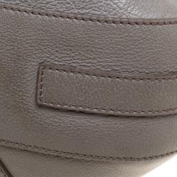 Pre Owned Burberry Grey Leather Chain Hobo