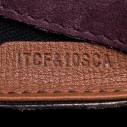 Pre Owned Burberry Brown House Check Fabric and Leather Crossbody Bag