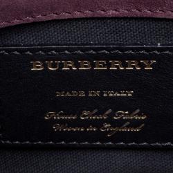 Pre Owned Burberry Brown House Check Fabric and Leather Crossbody Bag