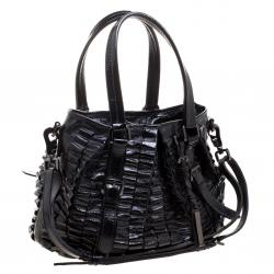 مملوكة مسبقًا حقيبة بربري لوري جلد أسود كارتريدج لامع