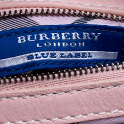 Pre Owned Burberry Blue Label Blush Pink Leather Top Handle Bag