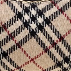 Pre Owned Burberry Beige Nova Check Tweed Shoulder Bag