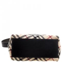 Pre Owned Burberry Beige Nova Check Tweed Shoulder Bag