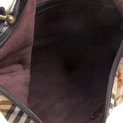 Burberry Brown Haymarket Check Fabric Hobo