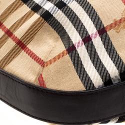 Burberry Brown Haymarket Check Fabric Hobo