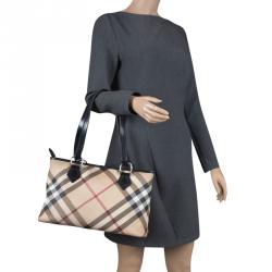 Pre Owned Burberry Black Nova Check PVC Regent Tote