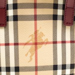 Pre Owned Burberry Beige Haymarket Check PVC Mini Tote