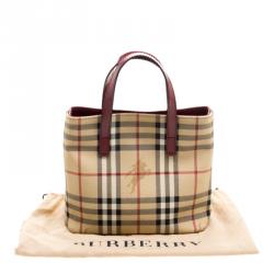 Pre Owned Burberry Beige Haymarket Check PVC Mini Tote