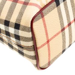 Pre Owned Burberry Beige Haymarket Check PVC Mini Tote
