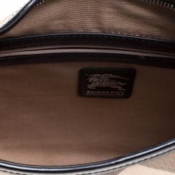 Pre Owned Burberry Beige/Black Nova Check Canvas Small Borton Hobo