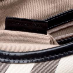 Pre Owned Burberry Beige/Black Nova Check Canvas Small Borton Hobo