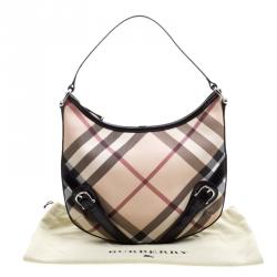 Pre Owned Burberry Beige/Black Nova Check Canvas Small Borton Hobo