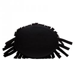 Pre Owned Burberry Black Suede Baby Fringe Bucket Bag