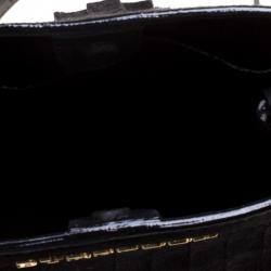 Pre Owned Burberry Black Suede Baby Fringe Bucket Bag