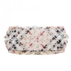 مملوكة مسبقًا Burberry Beige/White Nova Check Vinyl Nickie Stars Tote