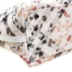 مملوكة مسبقًا Burberry Beige/White Nova Check Vinyl Nickie Stars Tote