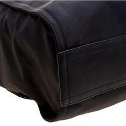 Pre Owned Burberry Black Nylon Drawstring Shopper Tote