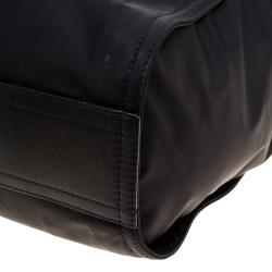 Pre Owned Burberry Black Nylon Drawstring Shopper Tote
