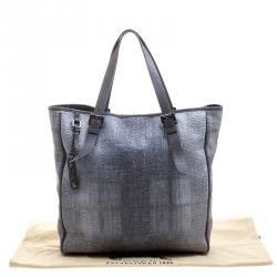 مملوكة مسبقًا Burberry Grey Raffia Shopper Tote
