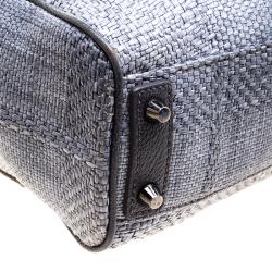 مملوكة مسبقًا Burberry Grey Raffia Shopper Tote