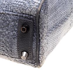 مملوكة مسبقًا Burberry Grey Raffia Shopper Tote