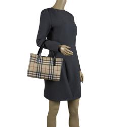 Pre Owned Burberry Black House Check PVC Tote